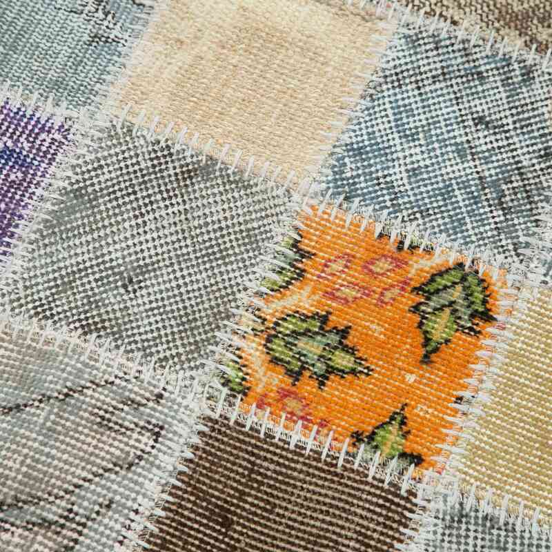 Multicolor Patchwork Hand-Knotted Turkish Runner - 2' 10" x 10' 7" (34" x 127") - K0049643