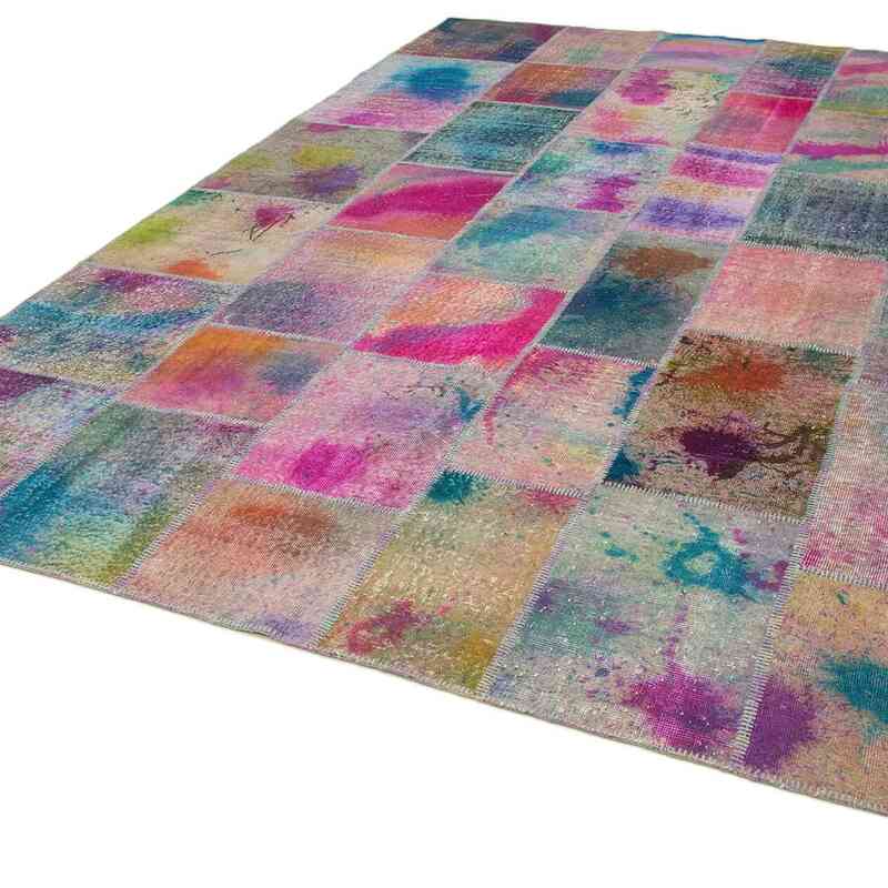 Multicolor Patchwork Hand-Knotted Turkish Rug - 8' 5" x 11' 5" (101" x 137") - K0049674