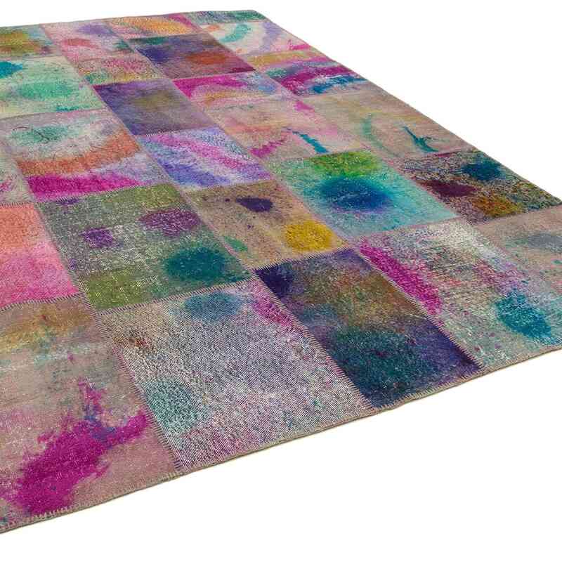 Multicolor Patchwork Hand-Knotted Turkish Rug - 8' 2" x 11' 6" (98" x 138") - K0049675