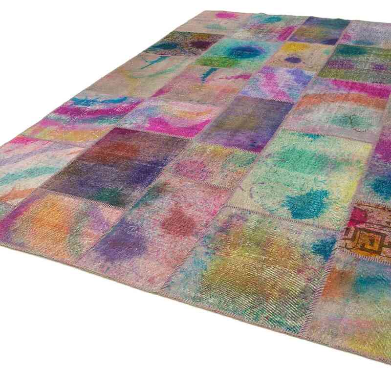 Multicolor Patchwork Hand-Knotted Turkish Rug - 8' 2" x 11' 6" (98" x 138") - K0049675