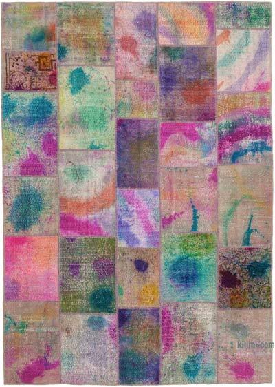 Multicolor Alfombra De Retazos Turca Sobre-teñida - 249 cm x 351 cm