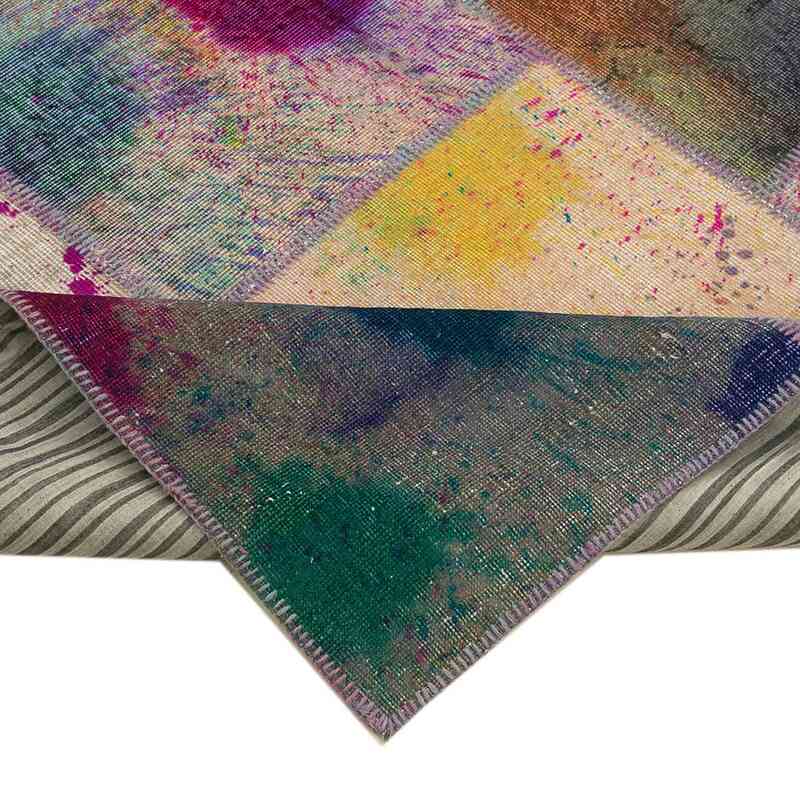 Multicolor Alfombra De Retazos Turca Sobre-teñida - 250 cm x 351 cm - K0049676