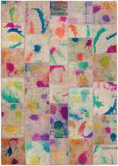Multicolor Alfombra De Retazos Turca Sobre-teñida - 252 cm x 353 cm