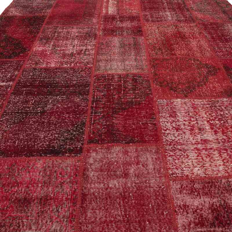 Red Patchwork Hand-Knotted Turkish Rug - 9'  x 12'  (108" x 144") - K0049685