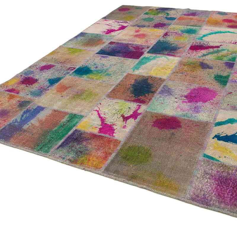Multicolor Patchwork Hand-Knotted Turkish Rug - 8' 3" x 11' 6" (99" x 138") - K0049687