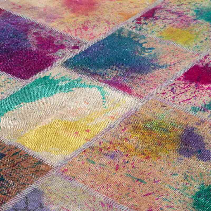 Multicolor Patchwork Hand-Knotted Turkish Rug - 8' 3" x 11' 6" (99" x 138") - K0049687