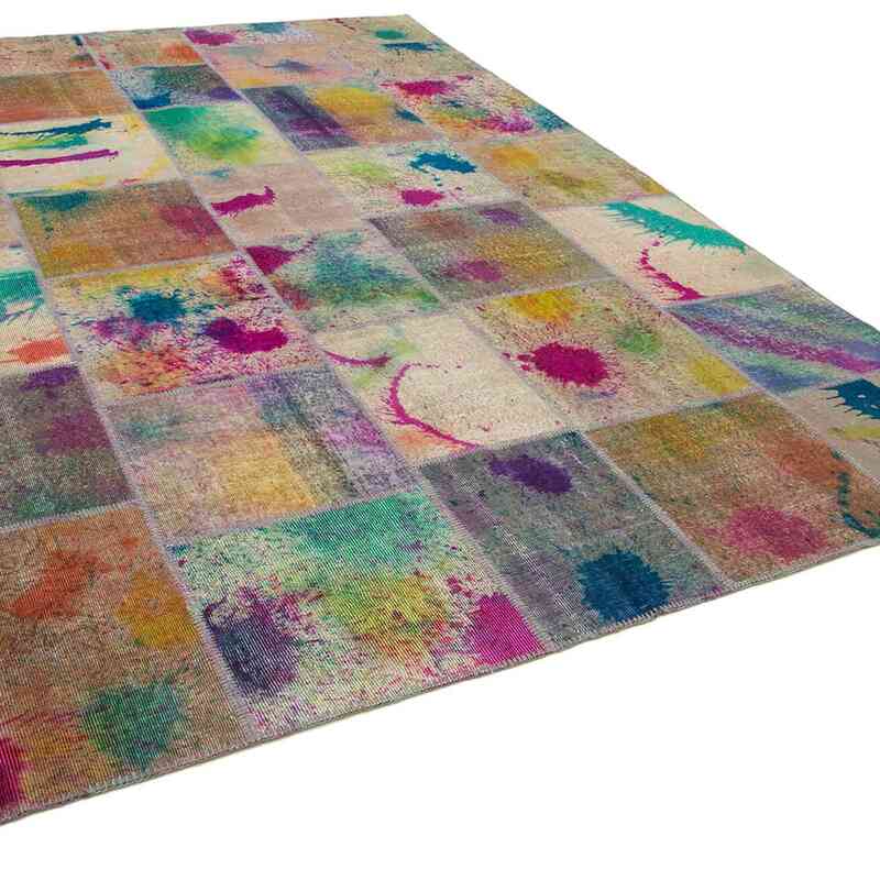 Multicolor Patchwork Hand-Knotted Turkish Rug - 8' 3" x 11' 5" (99" x 137") - K0049689