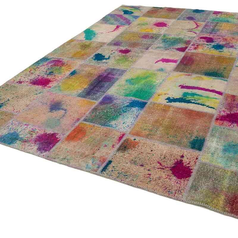 Multicolor Patchwork Hand-Knotted Turkish Rug - 8' 3" x 11' 5" (99" x 137") - K0049689
