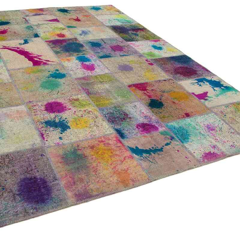 Multicolor Patchwork Hand-Knotted Turkish Rug - 8' 3" x 11' 7" (99" x 139") - K0049690