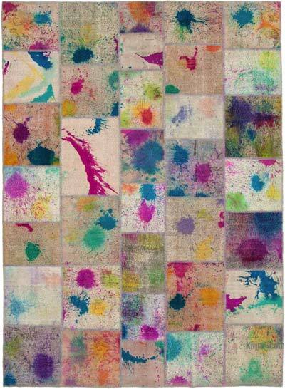 Multicolor Alfombra De Retazos Turca Sobre-teñida - 252 cm x 353 cm