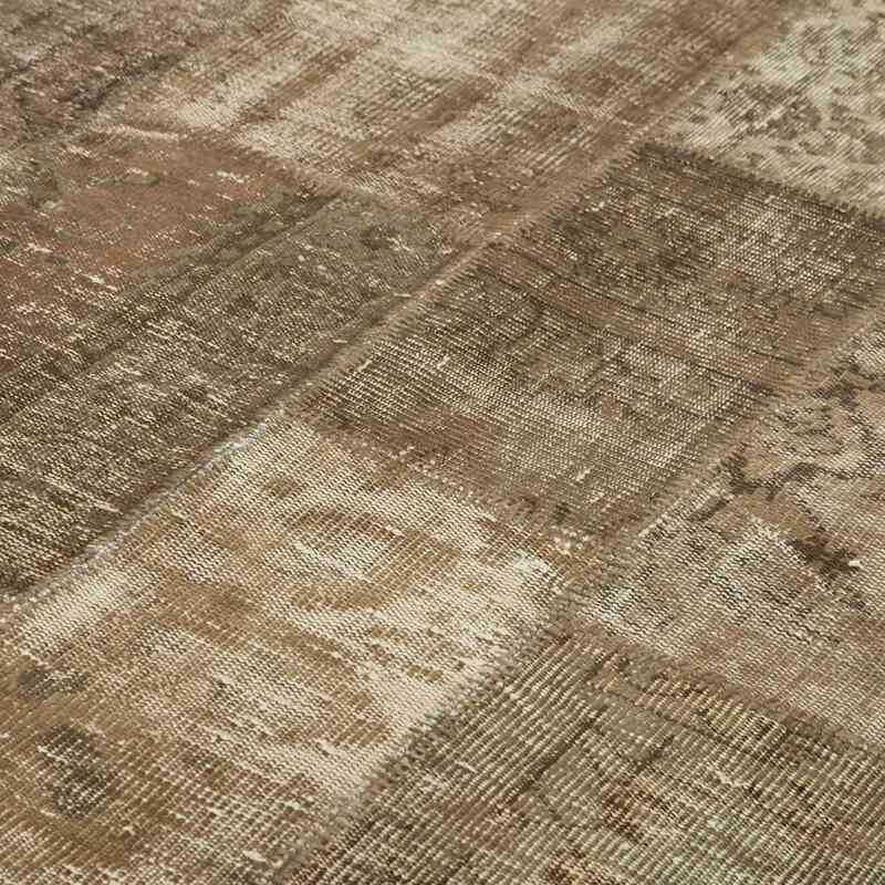 Brown Patchwork Hand-Knotted Turkish Rug - 8' 4" x 11' 5" (100" x 137") - K0049694