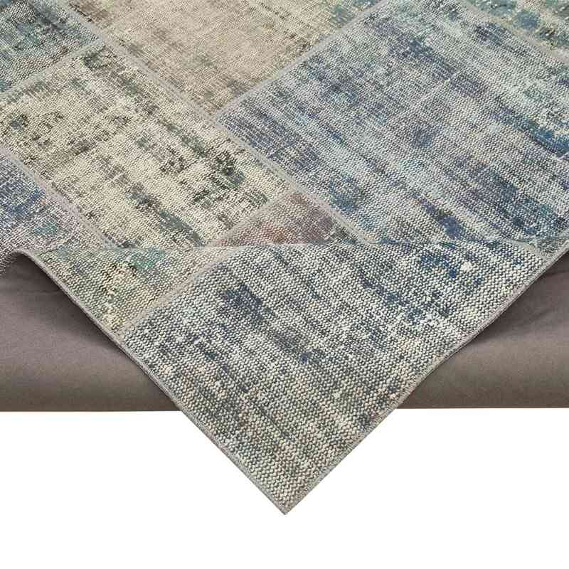 Blue Patchwork Hand-Knotted Turkish Rug - 8' 3" x 11' 8" (99" x 140") - K0049701