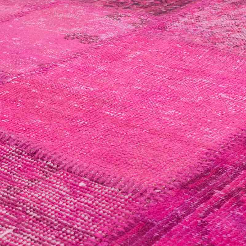 Pink Patchwork Hand-Knotted Turkish Rug - 8'  x 11' 7" (96" x 139") - K0049713