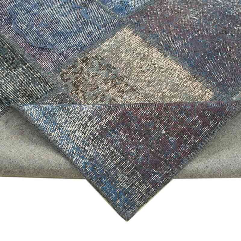 Blue Patchwork Hand-Knotted Turkish Rug - 8' 3" x 11' 8" (99" x 140") - K0049716