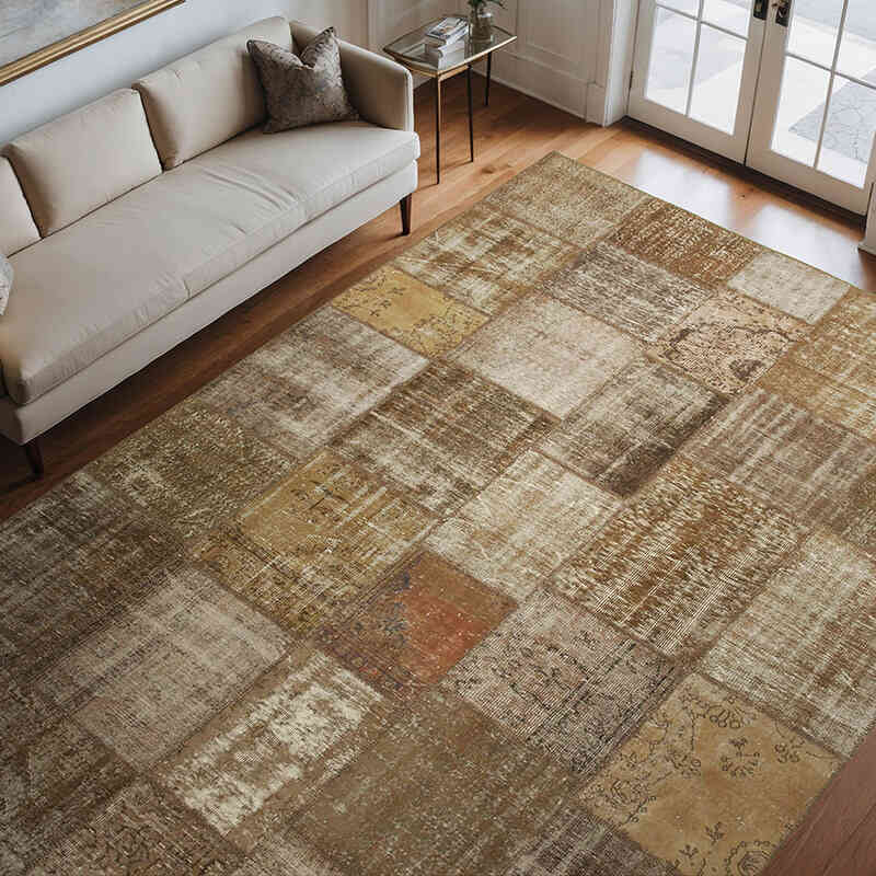 Boyalı Patchwork Halı - 253 cm x 355 cm - K0049717