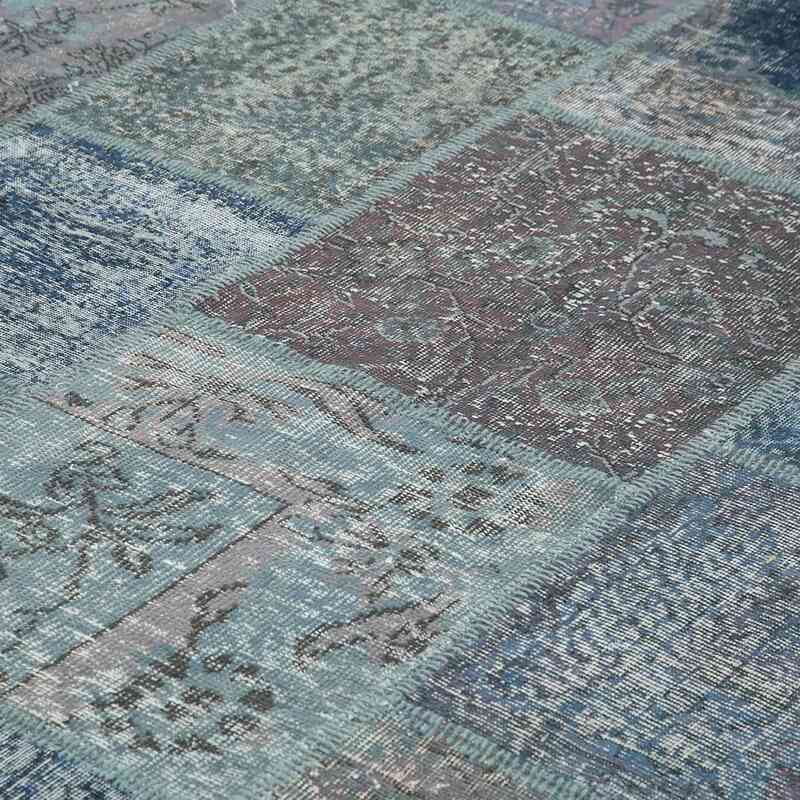 Blue Patchwork Hand-Knotted Turkish Rug - 8' 3" x 11' 7" (99" x 139") - K0049719