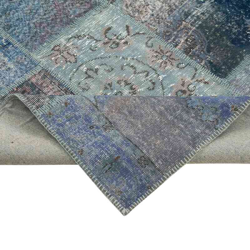 Blue Patchwork Hand-Knotted Turkish Rug - 8' 3" x 11' 7" (99" x 139") - K0049719