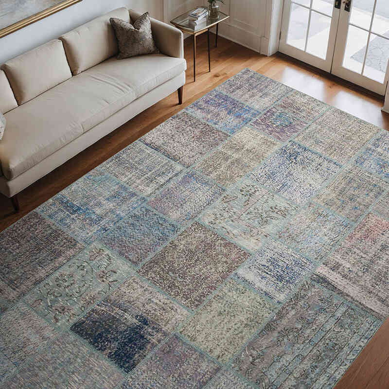 Alfombra De Retazos Turca Sobre-teñida - 251 cm x 354 cm - K0049719