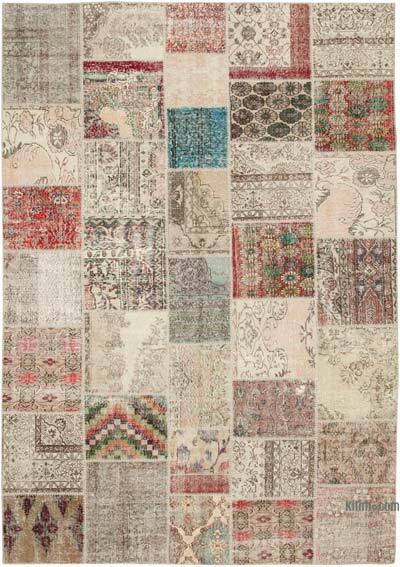 Patchwork Hand-Knotted Turkish Rug - 8' 2" x 11' 7" (98" x 139")