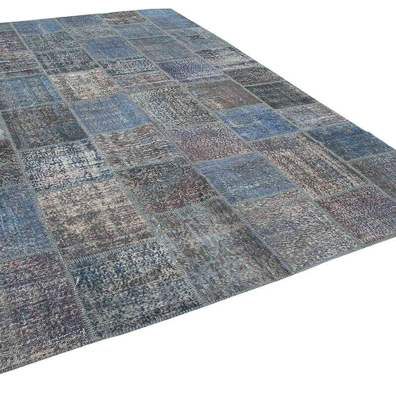 Lacivert Boyalı Patchwork Halı - 235 cm x 353 cm - K0049732
