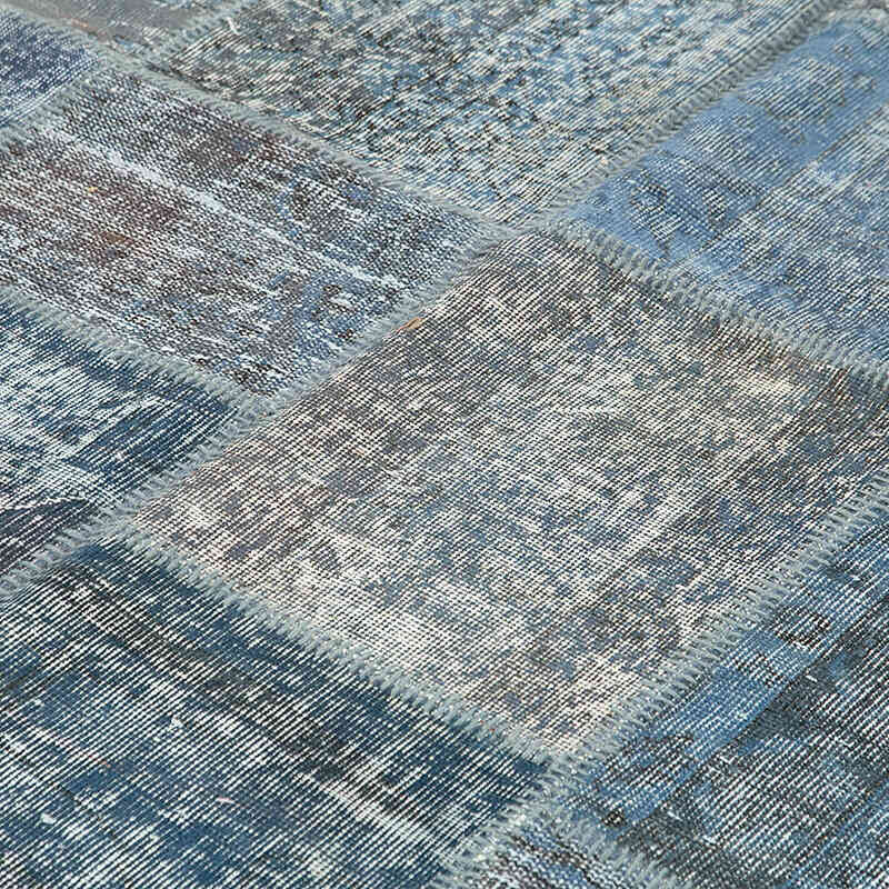 Lacivert Boyalı Patchwork Halı - 235 cm x 353 cm - K0049732