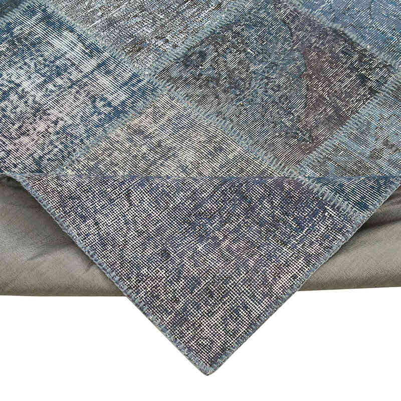 Lacivert Boyalı Patchwork Halı - 235 cm x 353 cm - K0049732