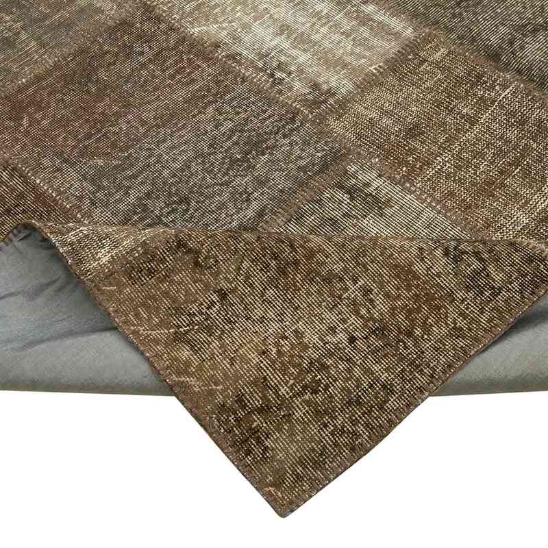 Brown Patchwork Hand-Knotted Turkish Rug - 8' 4" x 11' 6" (100" x 138") - K0049736