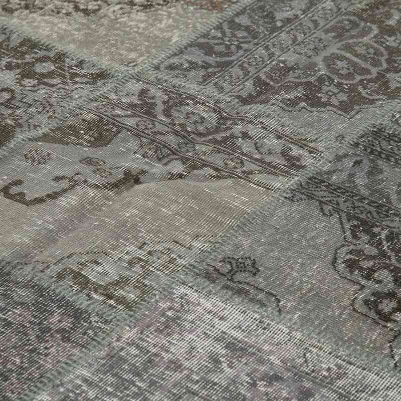 Grey Patchwork Hand-Knotted Turkish Rug - 8' 3" x 11' 8" (99" x 140") - K0049738