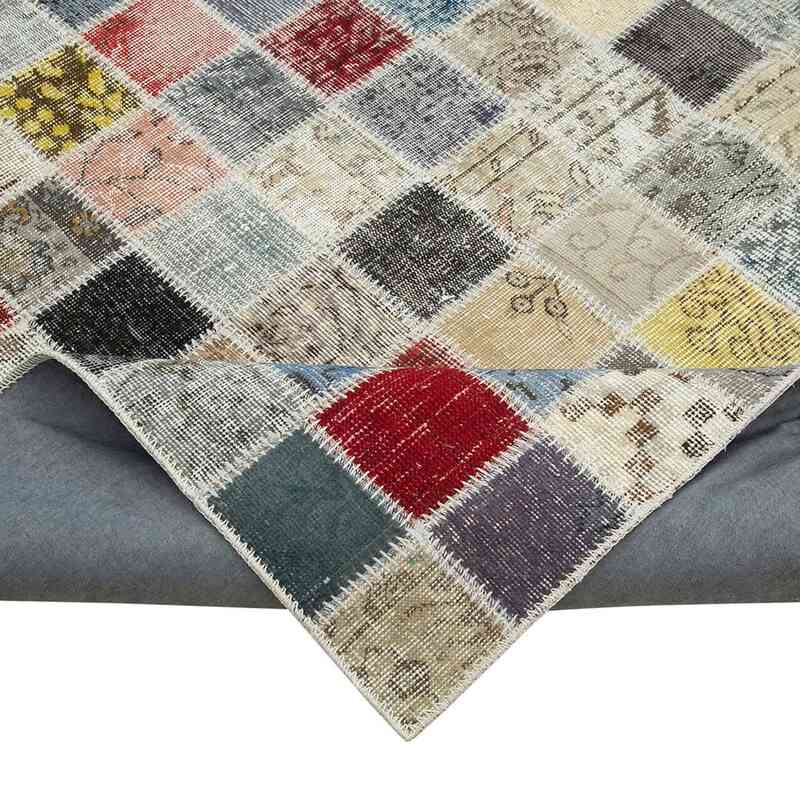 Multicolor Patchwork Hand-Knotted Turkish Rug - 8' 5" x 11' 6" (101" x 138") - K0049740