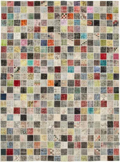 Multicolor Alfombra De Retazos Turca Sobre-teñida - 257 cm x 350 cm