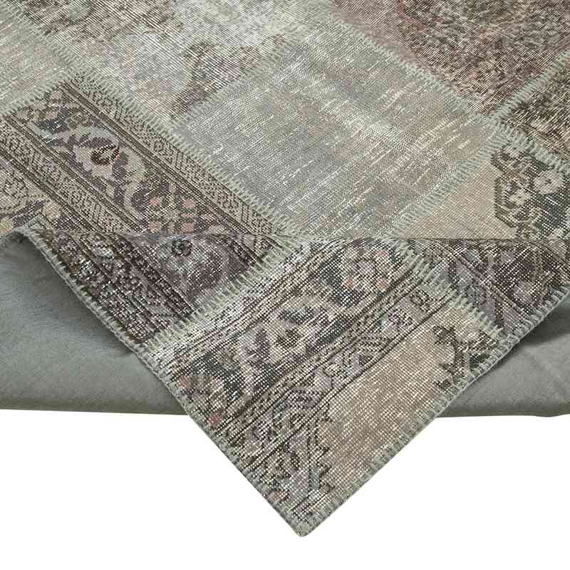 Grey Patchwork Hand-Knotted Turkish Rug - 8' 3" x 11' 9" (99" x 141") - K0049749