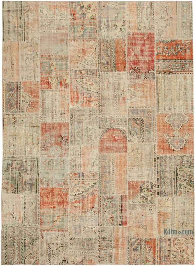 Patchwork Hand-Knotted Turkish Rug - 8' 5" x 11' 8" (101" x 140") - K0049750
