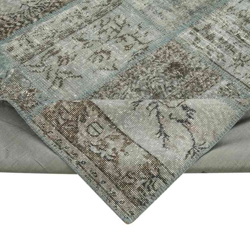 Grey Patchwork Hand-Knotted Turkish Rug - 8' 2" x 11' 7" (98" x 139") - K0049758