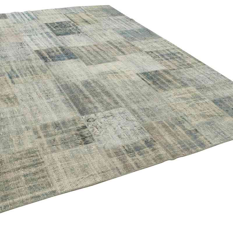 Blue Patchwork Hand-Knotted Turkish Rug - 8' 6" x 11' 8" (102" x 140") - K0049760