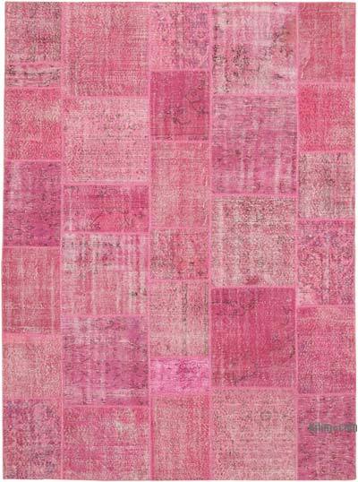 Pembe Boyalı Patchwork Halı - 250 cm x 350 cm
