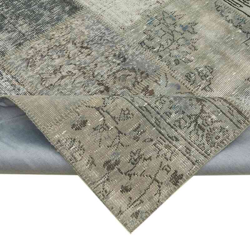 Grey Patchwork Hand-Knotted Turkish Rug - 8' 3" x 11' 6" (99" x 138") - K0049778