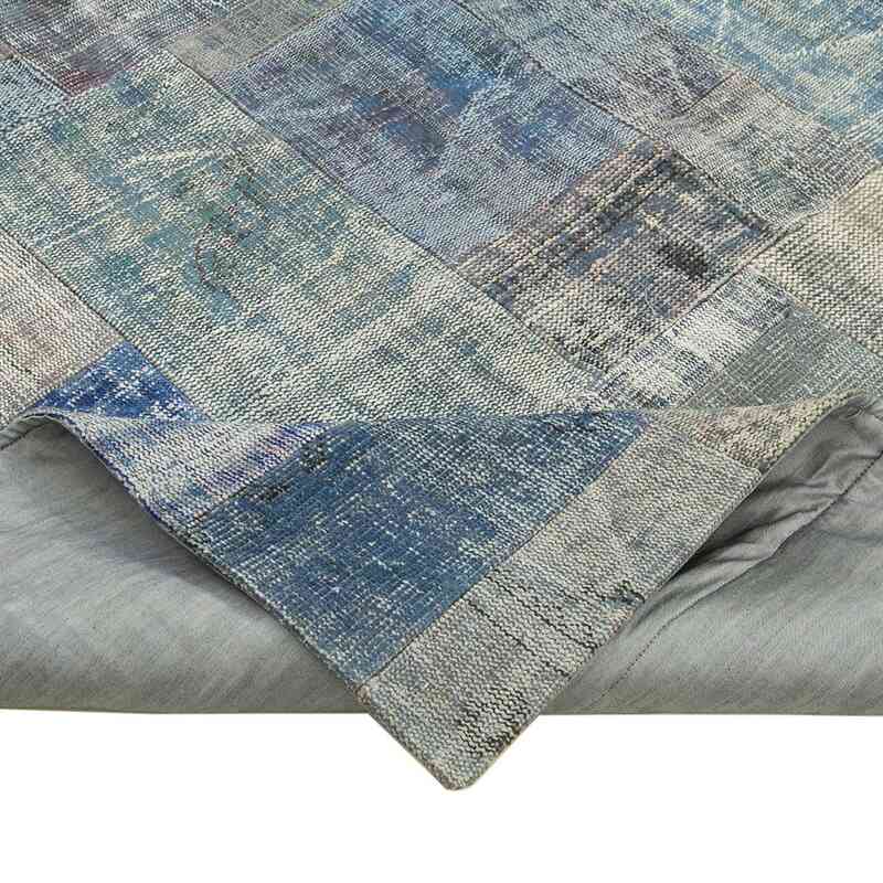 Blue Patchwork Hand-Knotted Turkish Rug - 8' 3" x 11' 6" (99" x 138") - K0049779