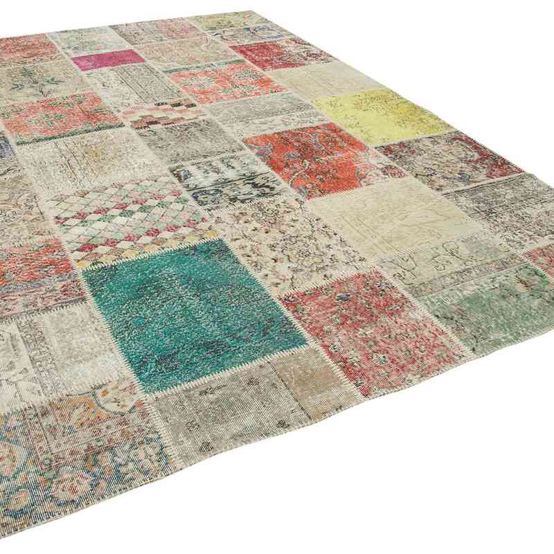 Patchwork Hand-Knotted Turkish Rug - 8' 2" x 11' 6" (98" x 138") - K0049793