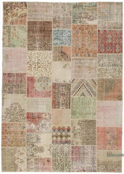 Patchwork Hand-Knotted Turkish Rug - 8' 2" x 11' 7" (98" x 139")