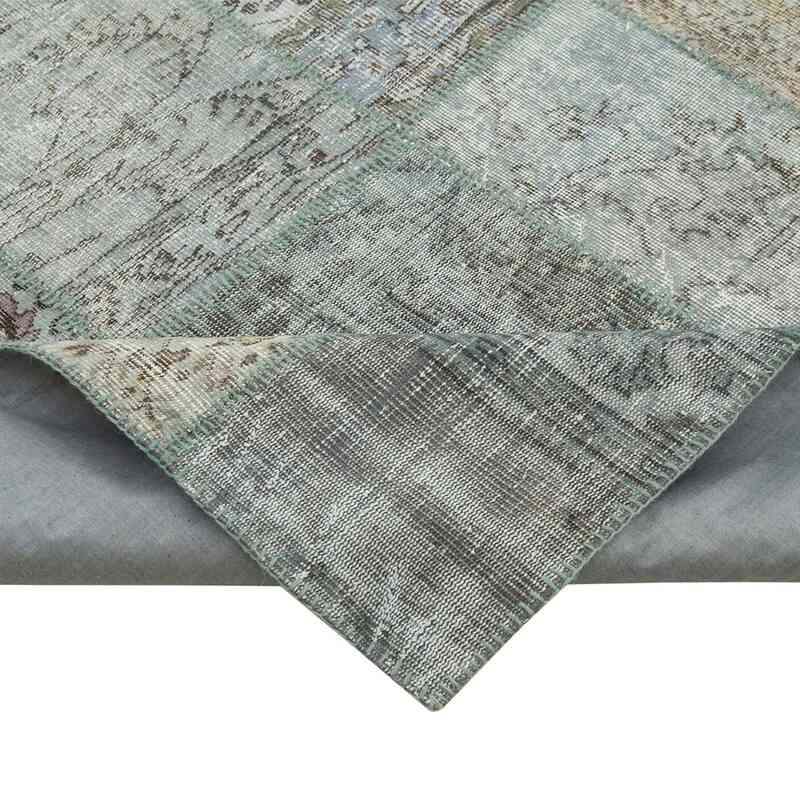 Blue Patchwork Hand-Knotted Turkish Rug - 8' 2" x 11' 6" (98" x 138") - K0049797