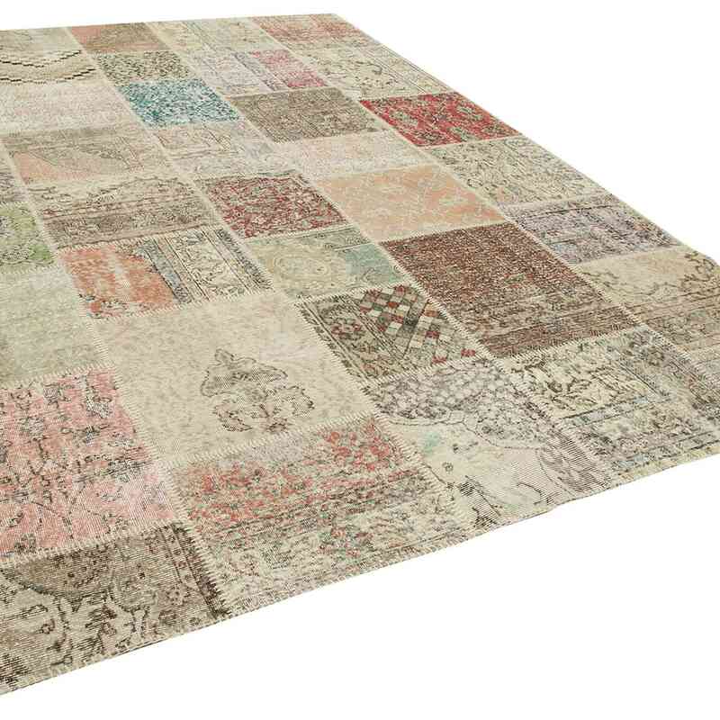 Patchwork Hand-Knotted Turkish Rug - 8' 2" x 11' 6" (98" x 138") - K0049800