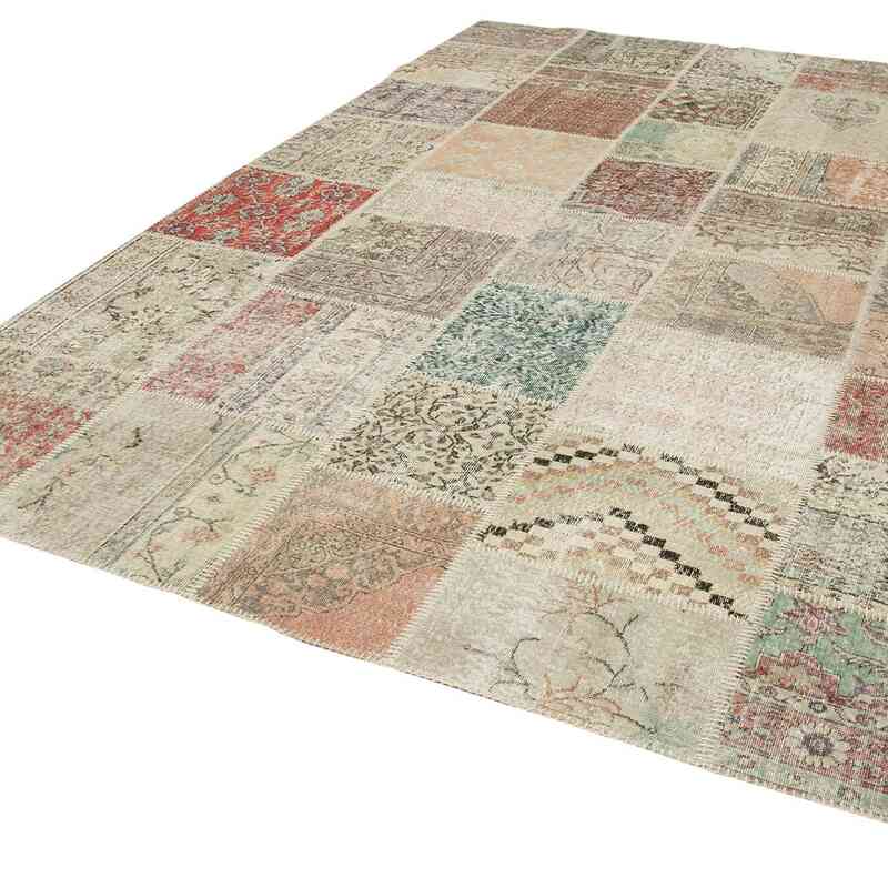 Patchwork Hand-Knotted Turkish Rug - 8' 2" x 11' 6" (98" x 138") - K0049800