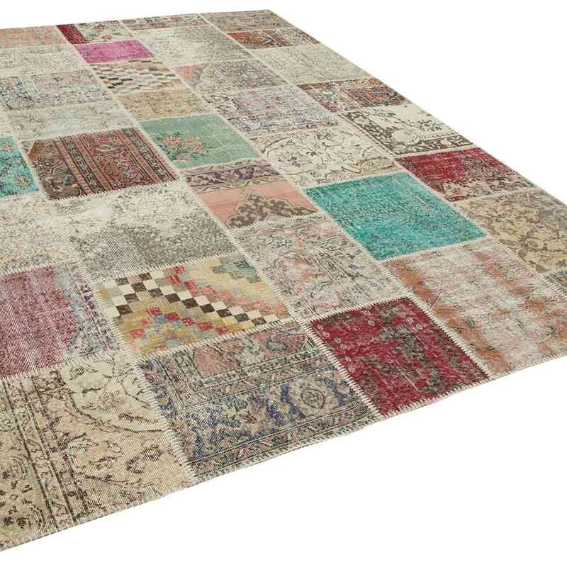 Patchwork Hand-Knotted Turkish Rug - 8' 2" x 11' 6" (98" x 138") - K0049813