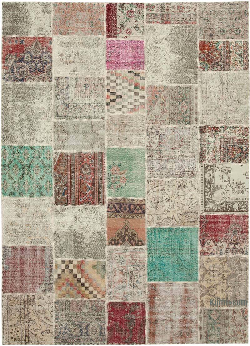 Patchwork Hand-Knotted Turkish Rug - 8' 2" x 11' 6" (98" x 138") - K0049813