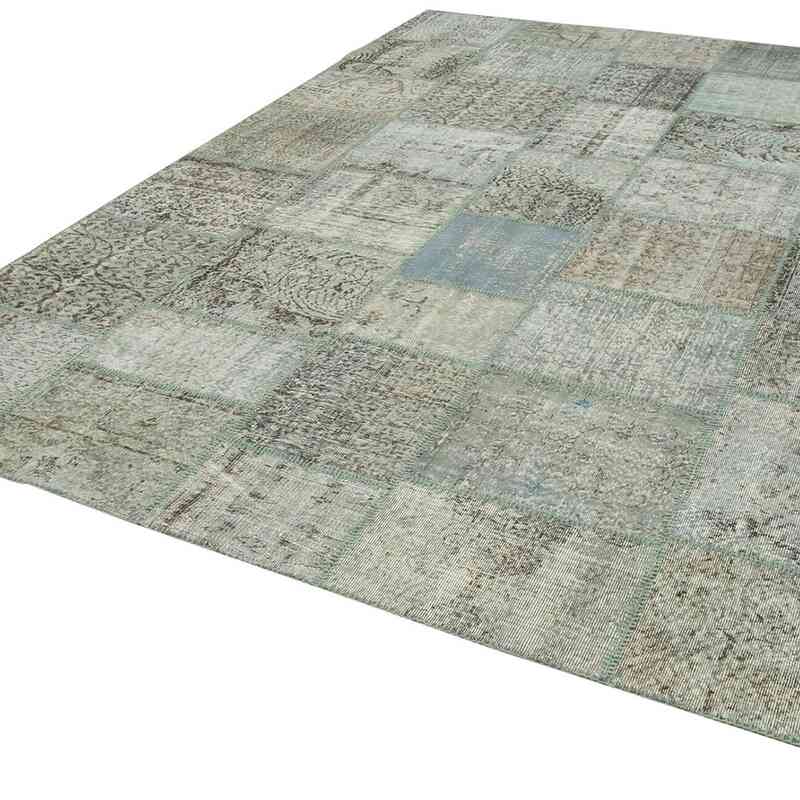 Blue Patchwork Hand-Knotted Turkish Rug - 8' 2" x 11' 6" (98" x 138") - K0049816