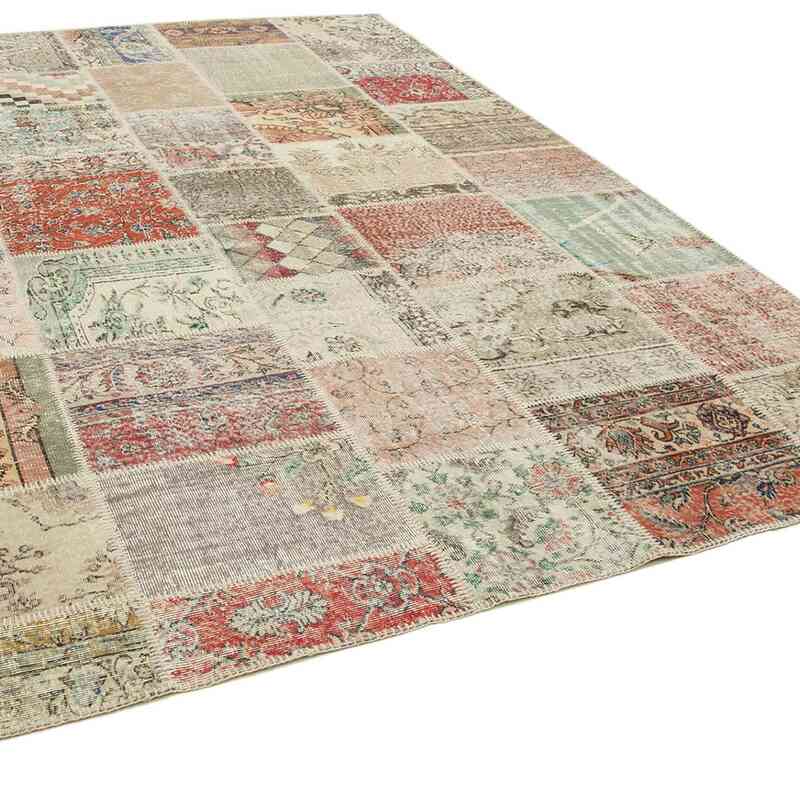 Patchwork Hand-Knotted Turkish Rug - 8' 1" x 11' 6" (97" x 138") - K0049818
