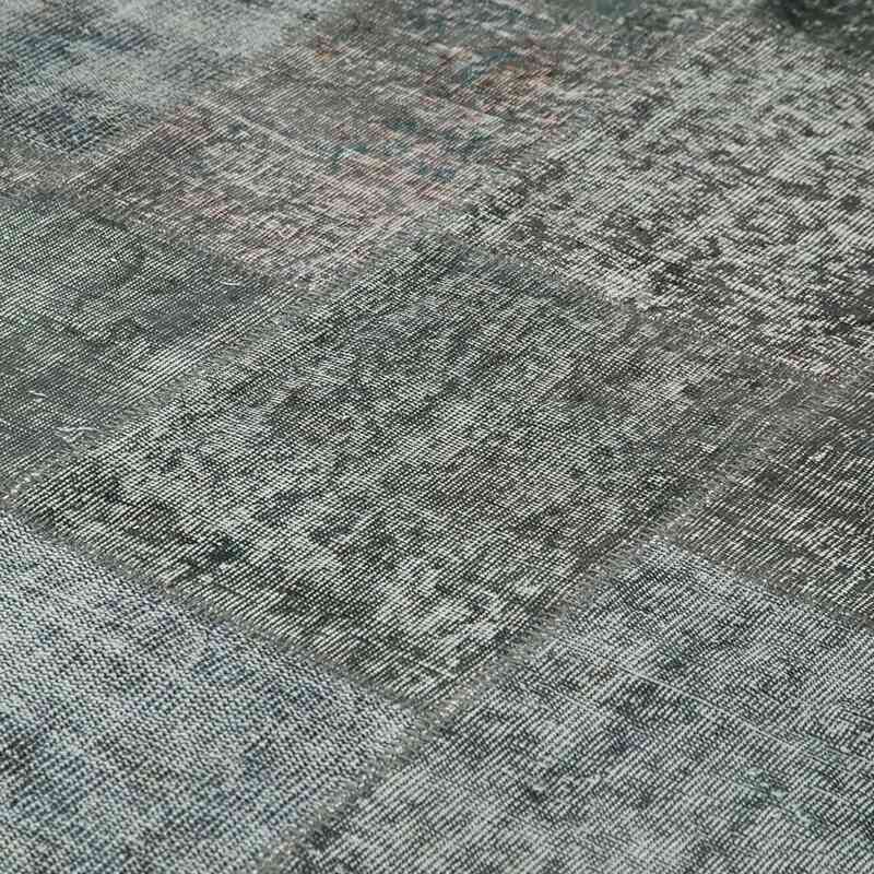 Grey Patchwork Hand-Knotted Turkish Rug - 8' 1" x 11' 6" (97" x 138") - K0049828