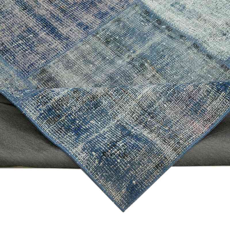 Blue Patchwork Hand-Knotted Turkish Rug - 8'  x 11' 5" (96" x 137") - K0049834
