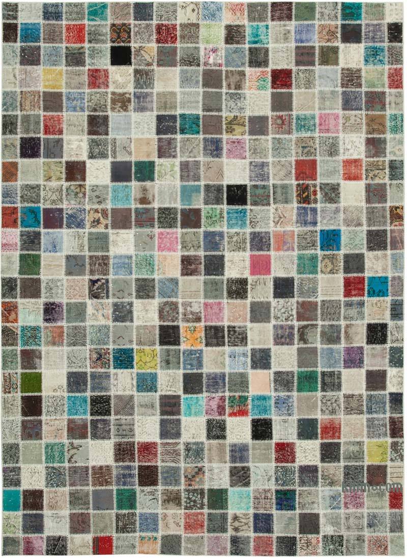 Multicolor Patchwork Hand-Knotted Turkish Rug - 8' 2" x 11' 6" (98" x 138") - K0049836