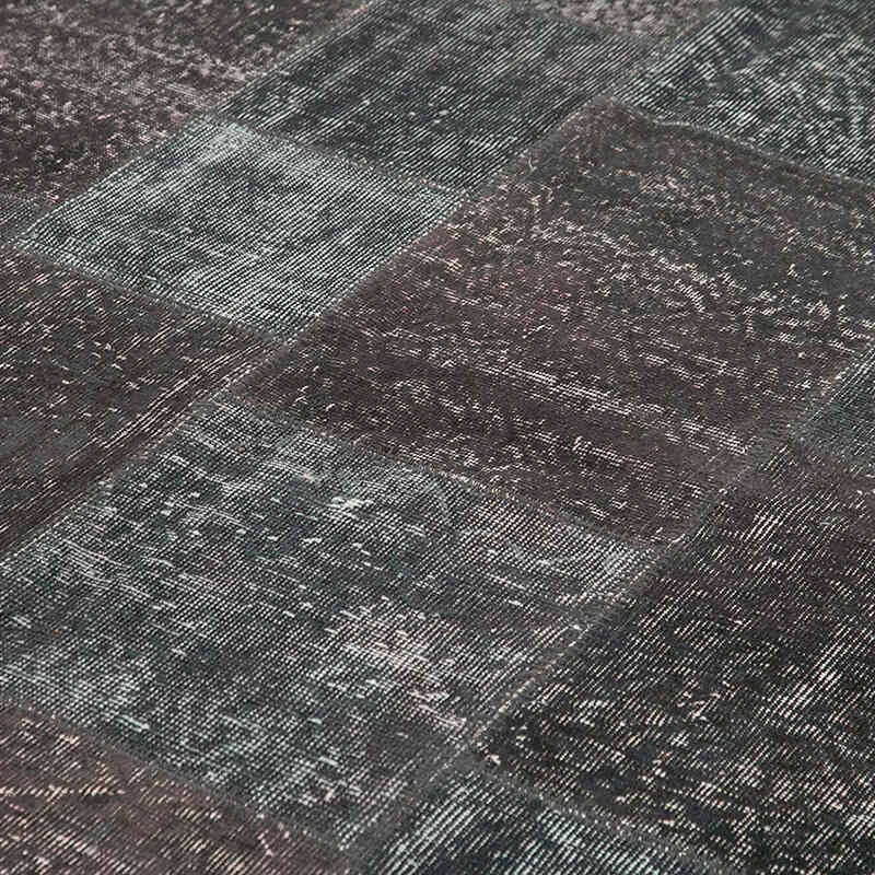 Gray Patchwork Hand-Knotted Turkish Rug - 8' 1" x 11' 7" (97" x 139") - K0049843